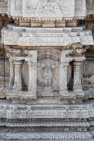 Architecture of world heritage site Hampi temple ruines. Stock Photo