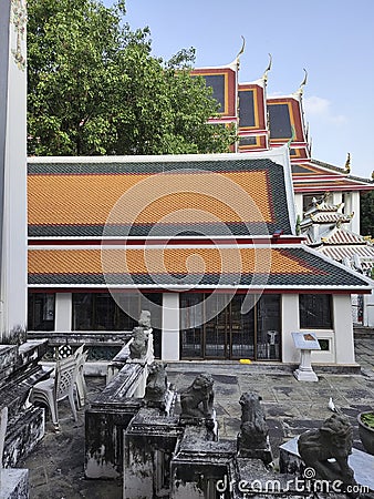 Architecutre and building inside the Wat Pho Stock Photo