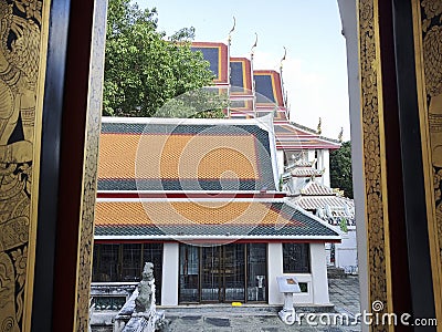 Architecutre and building inside the Wat Pho Stock Photo