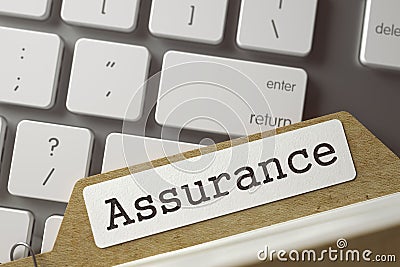 Archive Bookmarks of Card Index with Assurance. 3D. Stock Photo