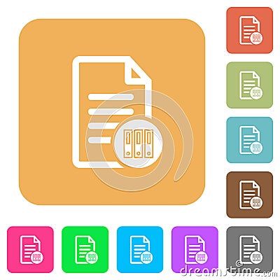 Archive document rounded square flat icons Stock Photo