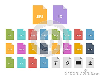 Archive file formats Vector Illustration