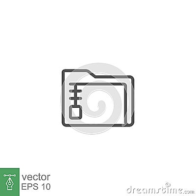 Archive Folder Icon. Zip File Type and Extension Vector Illustration