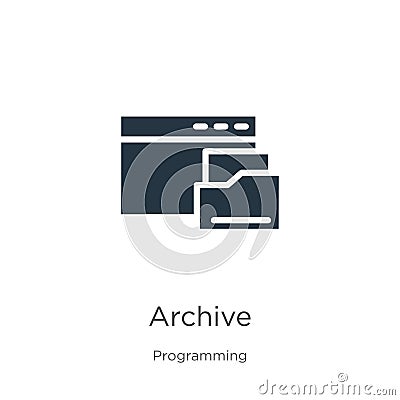 Archive icon vector. Trendy flat archive icon from programming collection isolated on white background. Vector illustration can be Vector Illustration
