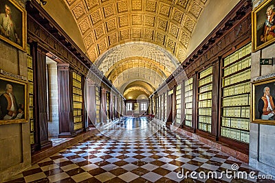 Archive of The Indies, Archivo de Indias, - interior shot - taken in Seville, Spain Editorial Stock Photo