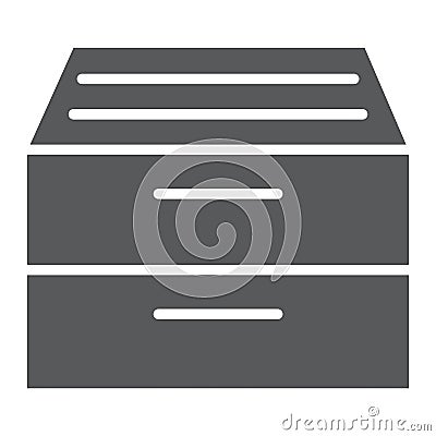 Archive storage glyph icon, office and work Vector Illustration
