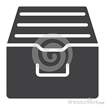 Archive storage glyph icon, web and mobile Vector Illustration