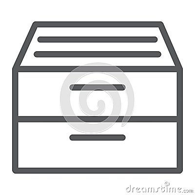 Archive storage line icon, office and work, folder Vector Illustration