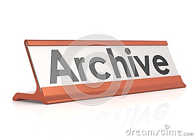 Archive table tag Stock Photo