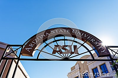 Archway with Arizona State University, ASU at Barrett Editorial Stock Photo