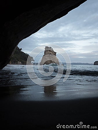 Archway Cathedral Cove Te Hoho rock Hahei Beach Coromandel Peninsula North Island New Zealand Stock Photo