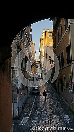 Archway over Via Giulia, Rome, Italy Stock Photo