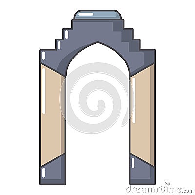 Archway palace icon, cartoon style Vector Illustration