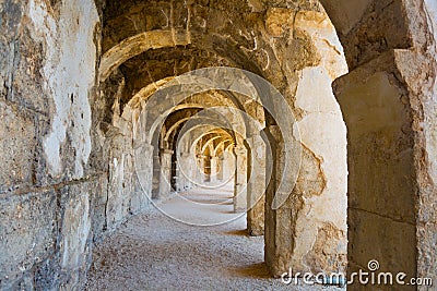 Archway in Aspendos theatre Stock Photo