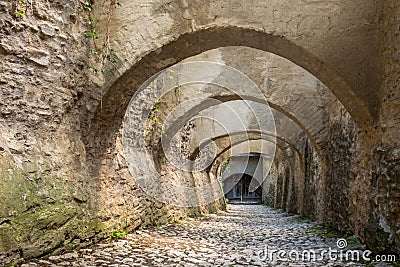 Archways to the gate of the UNESCO World Heritage Site of Biertan Fortified Church, Transylvania, Romania Stock Photo