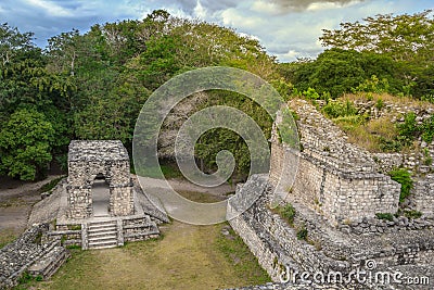 Arco de Entrada in Ek Balam ancient Mayan city Stock Photo