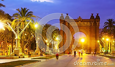 Arco de Triunfo in evening. Catalonia Stock Photo