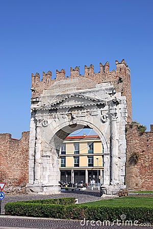 Arco di Augusto gate Rimini Stock Photo