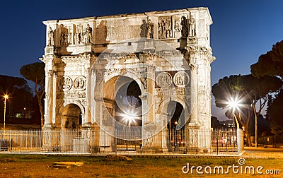 Arco di Costantino in night. Stock Photo