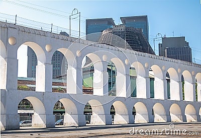 Arcos da Lapa Arches and Metropolitan Cathedral - Rio de Janeiro, Brazil Stock Photo