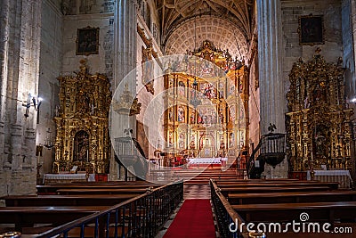 Minor Basilica of Santa Maria (Basilica de Santa Maria de la Asuncion) Interior - Arcos de la Frontera, Cadiz, Spain Editorial Stock Photo