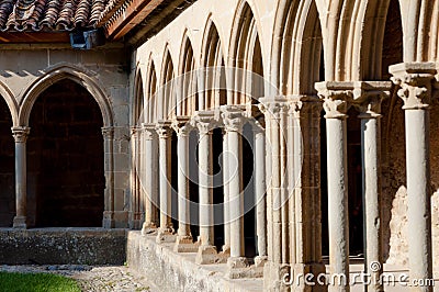 Arcs on St Hilaire abbey in Aude Stock Photo