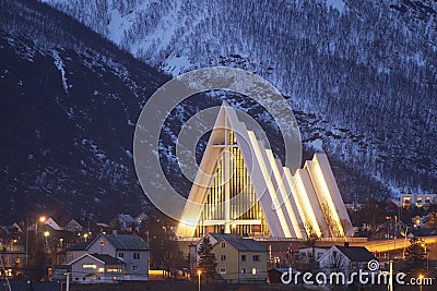 The arctic cathedral in Tromso. Stock Photo