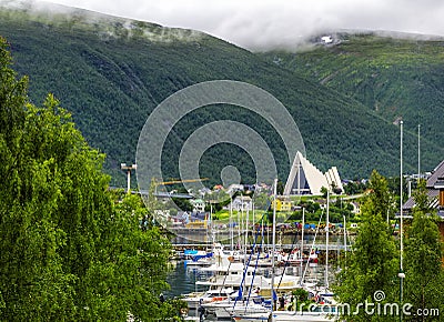 Arctic cathedral in Tromso city in northern, Norway. Stock Photo