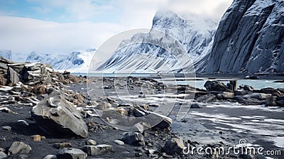 Arctic Coastal Landscapes: Stunning Uhd Images Of Post-apocalyptic Beaches Stock Photo