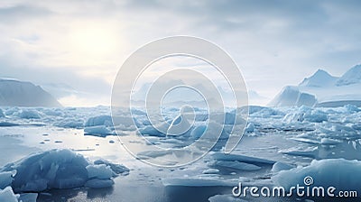 Arctic Glacier: A Stunning Beachside Landscape With Icebergs Stock Photo