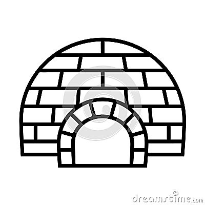Arctic igloo icon, outline style Vector Illustration