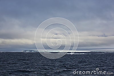 Arctic island covered with glacier Stock Photo