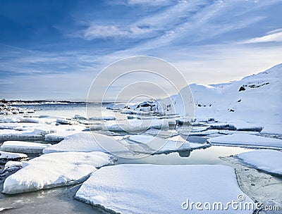 Arctic Snow Winter Landscape Stock Photo