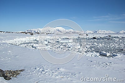 Arctic spring in south Spitsbergen Stock Photo