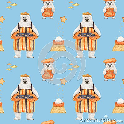 Arctic Tales seamless patterns Stock Photo