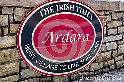 Ardara, County DONEGAL , IRELAND - March 13 2020 : The Irish times writes that Ardara is the best town to live in Editorial Stock Photo