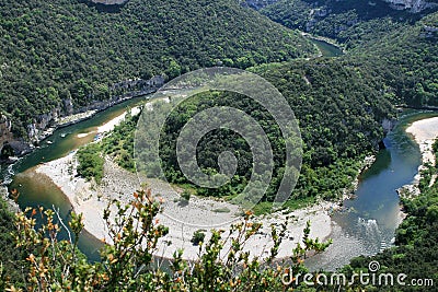 The Ardeche river in south-central France Stock Photo