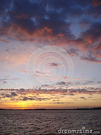 Ardent colors on sky at twilight Stock Photo