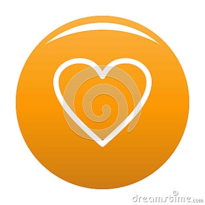 Ardent heart icon orange Cartoon Illustration