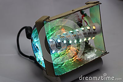 Arduino controlled LED decorative light which is programmable and color of each LED can be controlled Stock Photo