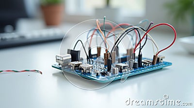 Arduino development kit with modular sensors and electronic components Stock Photo
