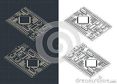 Arduino Mega Pro Drawings Vector Illustration