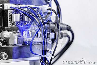 Arduino PCB. homemade devices. soft focus Stock Photo