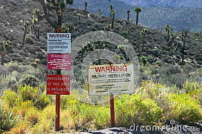 Area 51 Signs Stock Photo