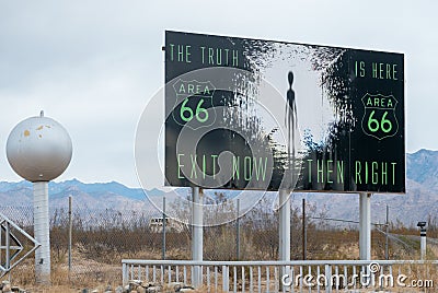 Area 66 Alien Center Editorial Stock Photo