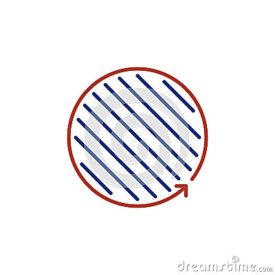 Area of a Circle vector Geometry concept colored icon or sign Stock Photo