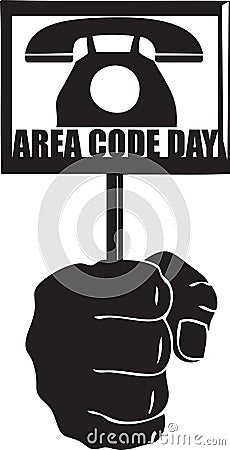 Area Code Day message Vector Illustration