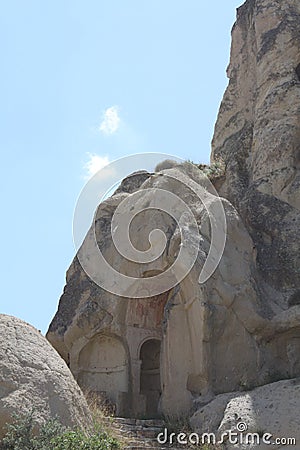 Goreme Open Air Museum rock chimney. Turkey. Editorial Stock Photo