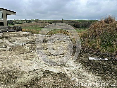 The area by the Rhino Barn at Ashfall Fossil Beds State Historic Park in Royal, NE Editorial Stock Photo