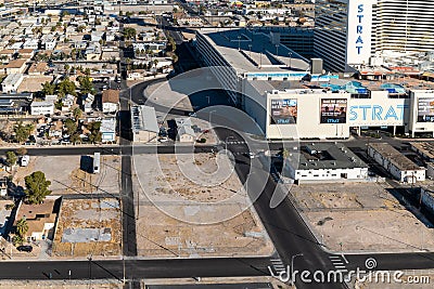 Area surrounding the Strat, Las Vegas, Nevada. Editorial Stock Photo